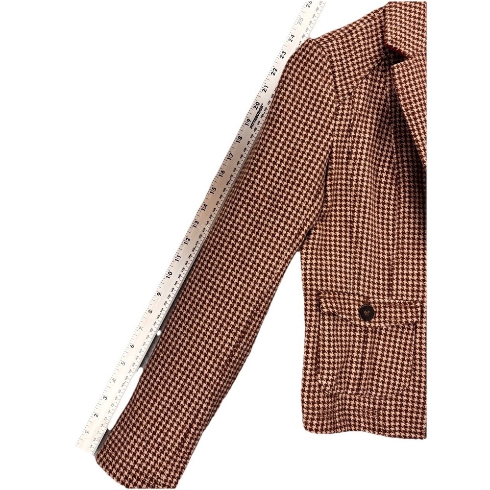 American Eagle VTG Wool Blend Tailored‎ Houndstooth Blazer Size M Dark Academia - Picture 16 of 16